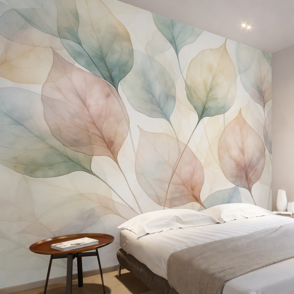 Fototapeta Abstrakcyjne liście naśladujące akwarelę.