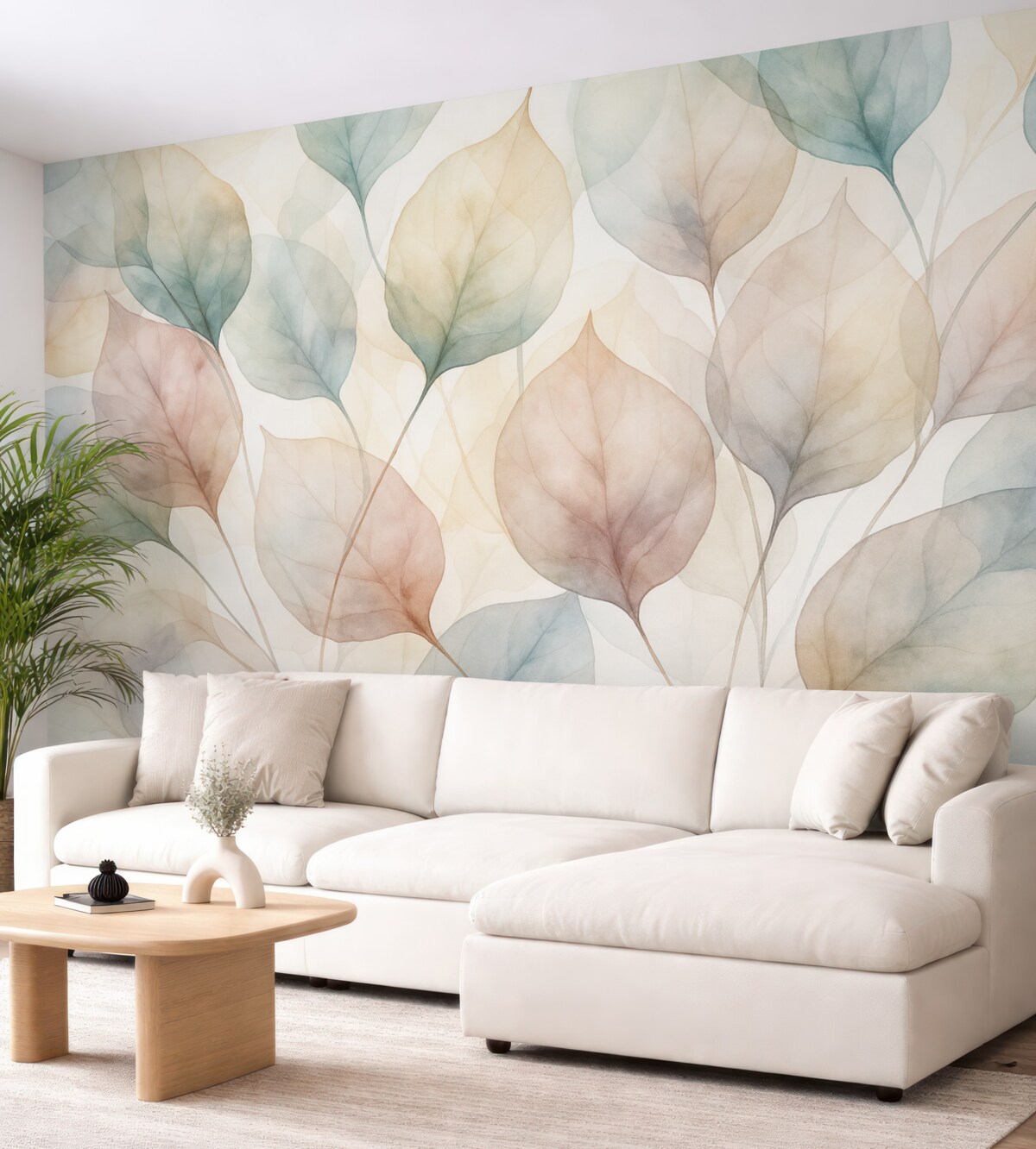 Fototapeta Abstrakcyjne liście naśladujące akwarelę.