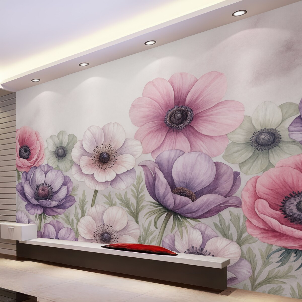 Fototapeta Wielkie, świetliste kwiaty do malowania akwarelą.