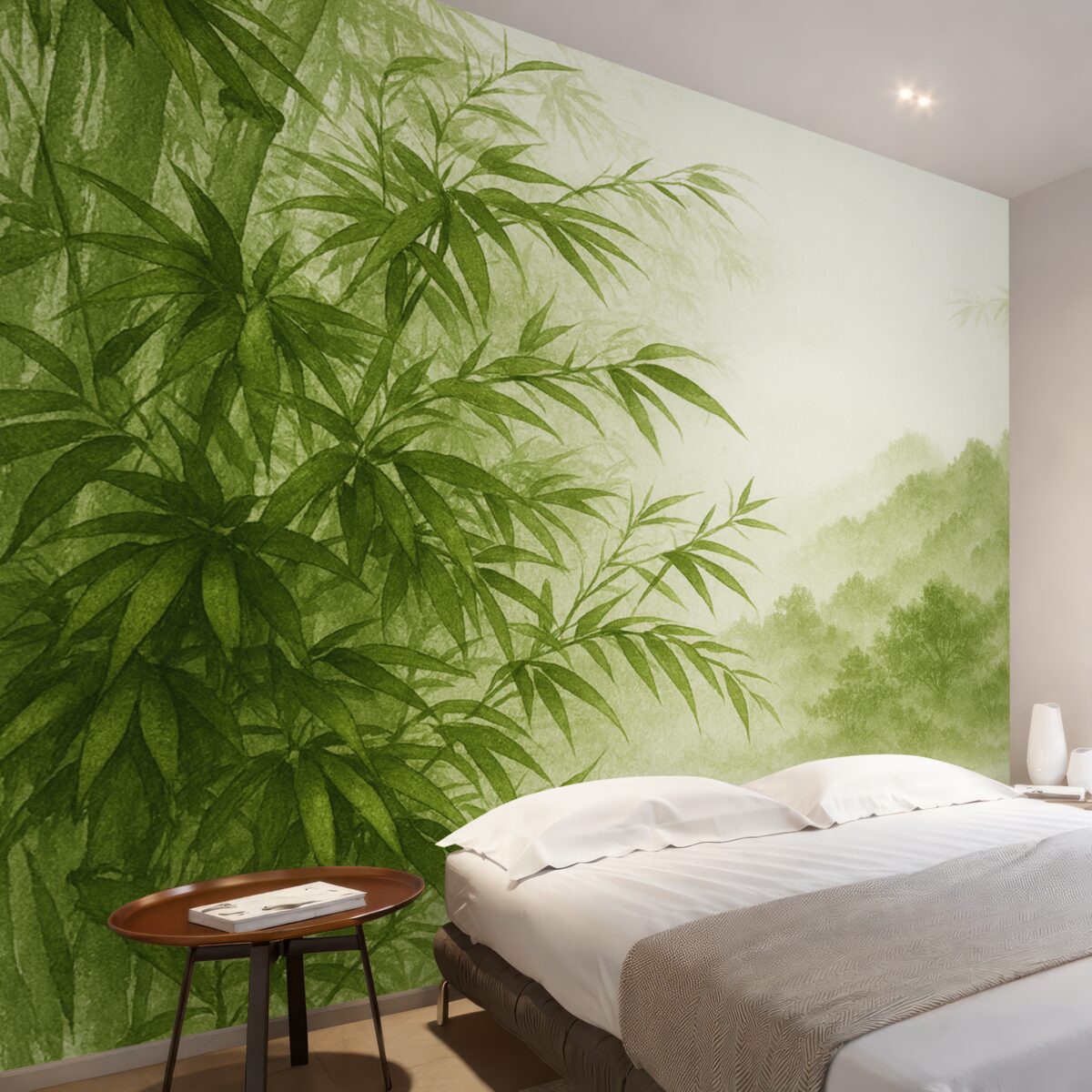 Fototapeta Łodygi oraz liście bambusa do malowania akwarelą.