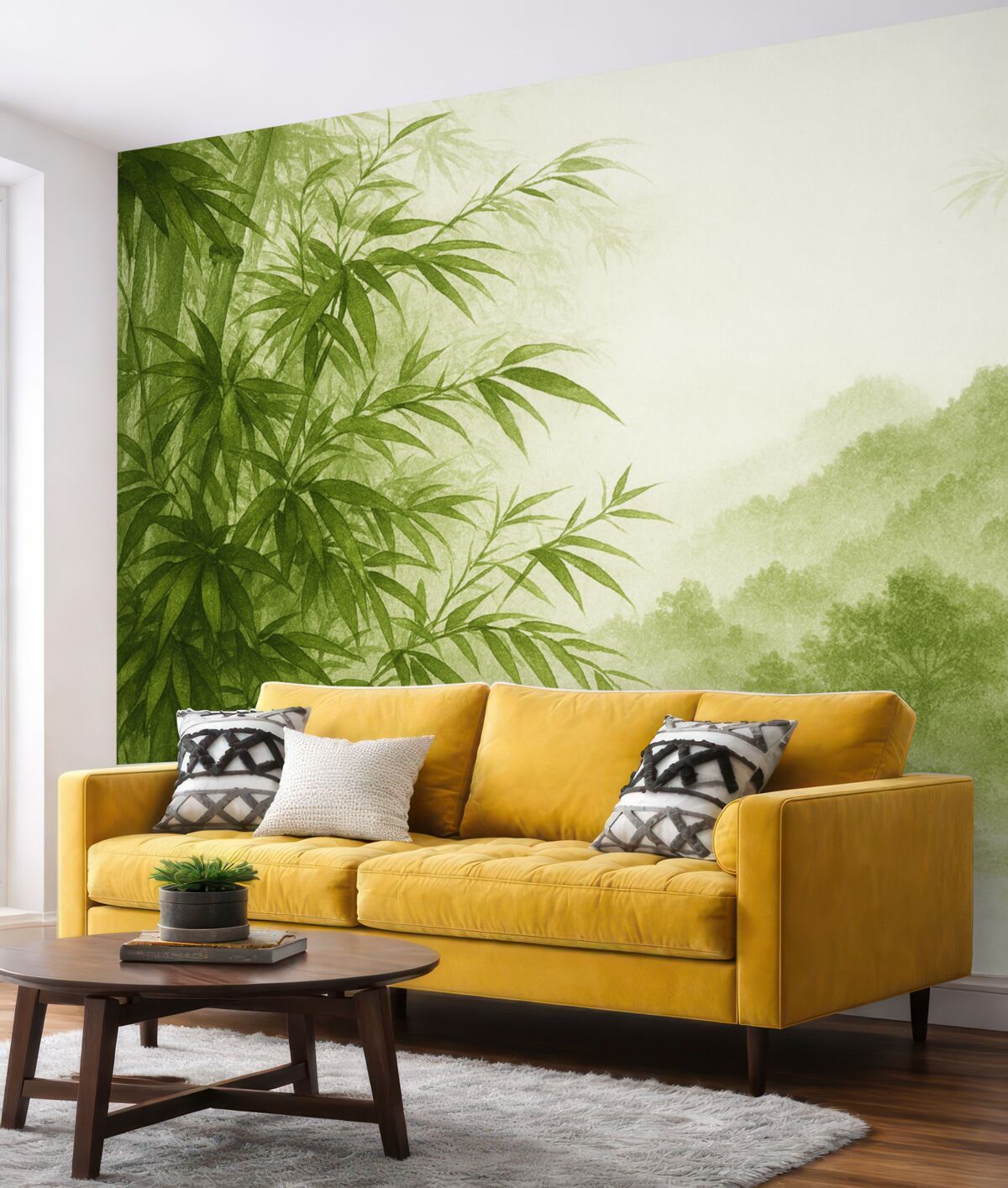 Fototapeta Łodygi oraz liście bambusa do malowania akwarelą.