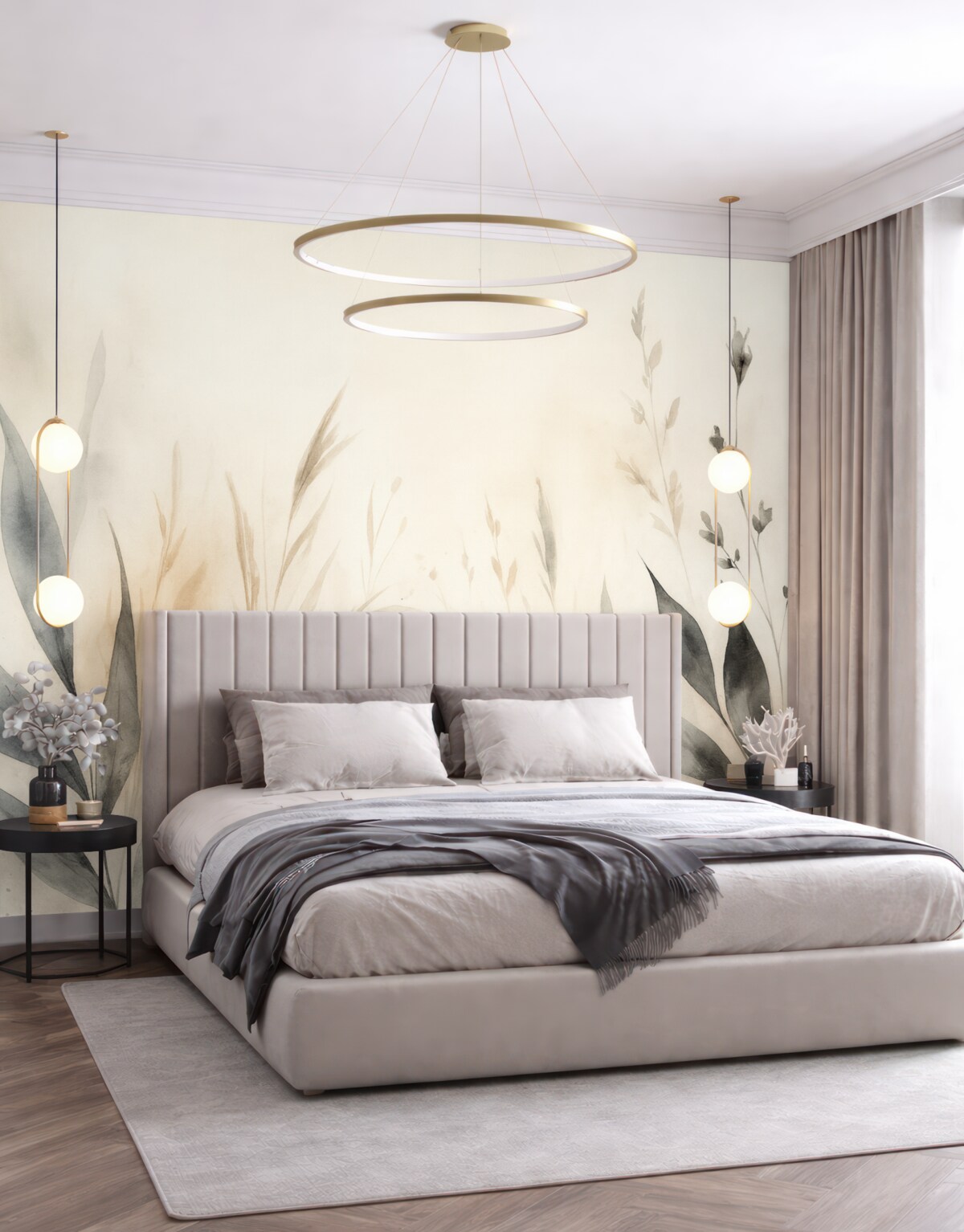 Fototapeta Akwarela liści w dowolnej technice w odcieniach ziemi.