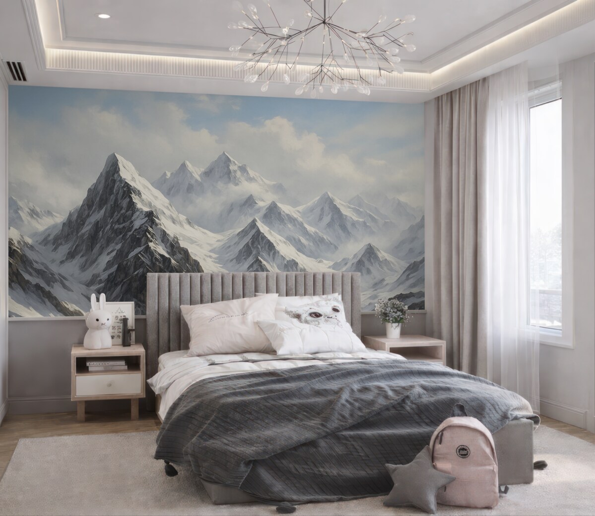 Fototapeta Zasypane śniegiem szczyty górskie.