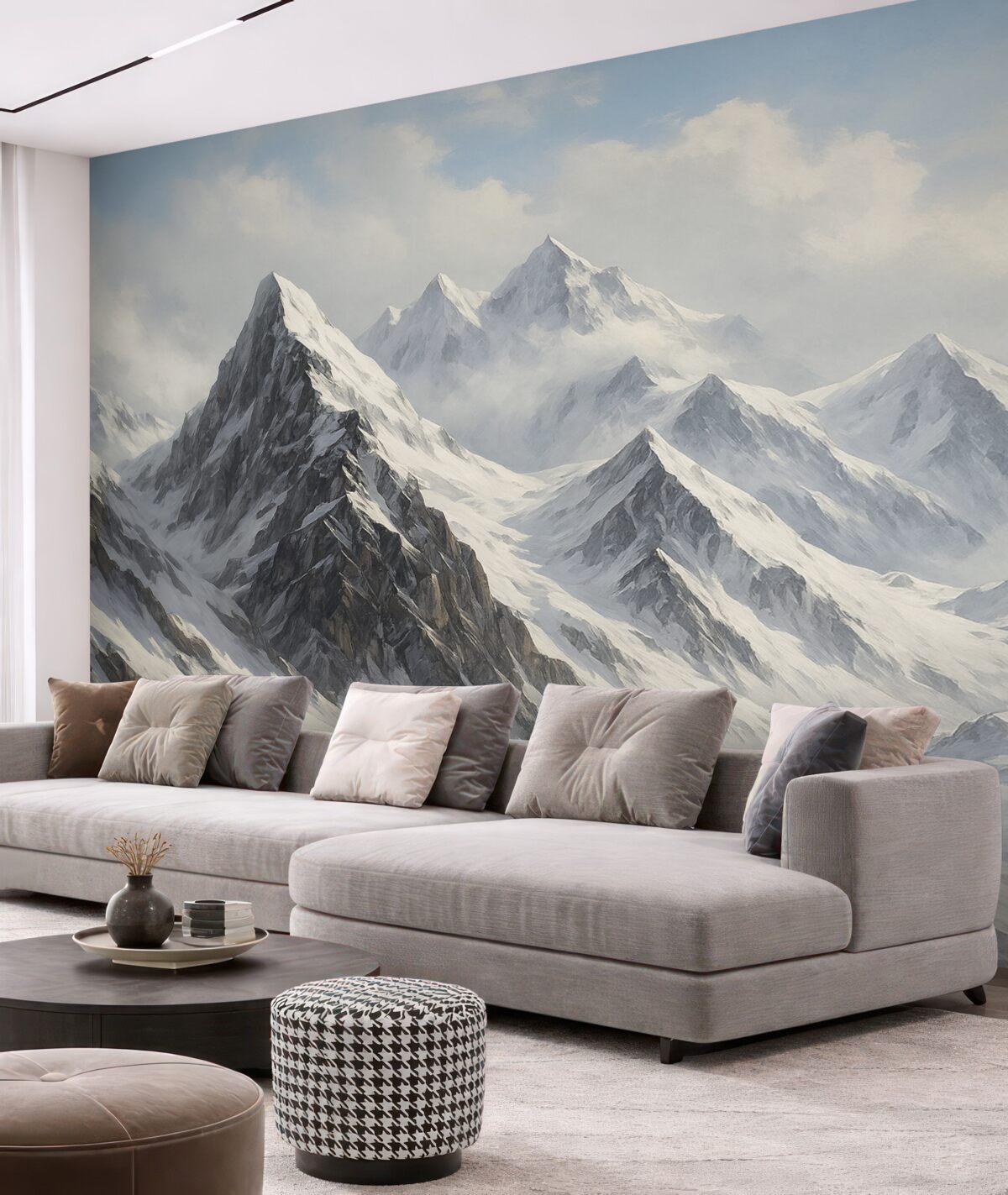 Fototapeta Zasypane śniegiem szczyty górskie.