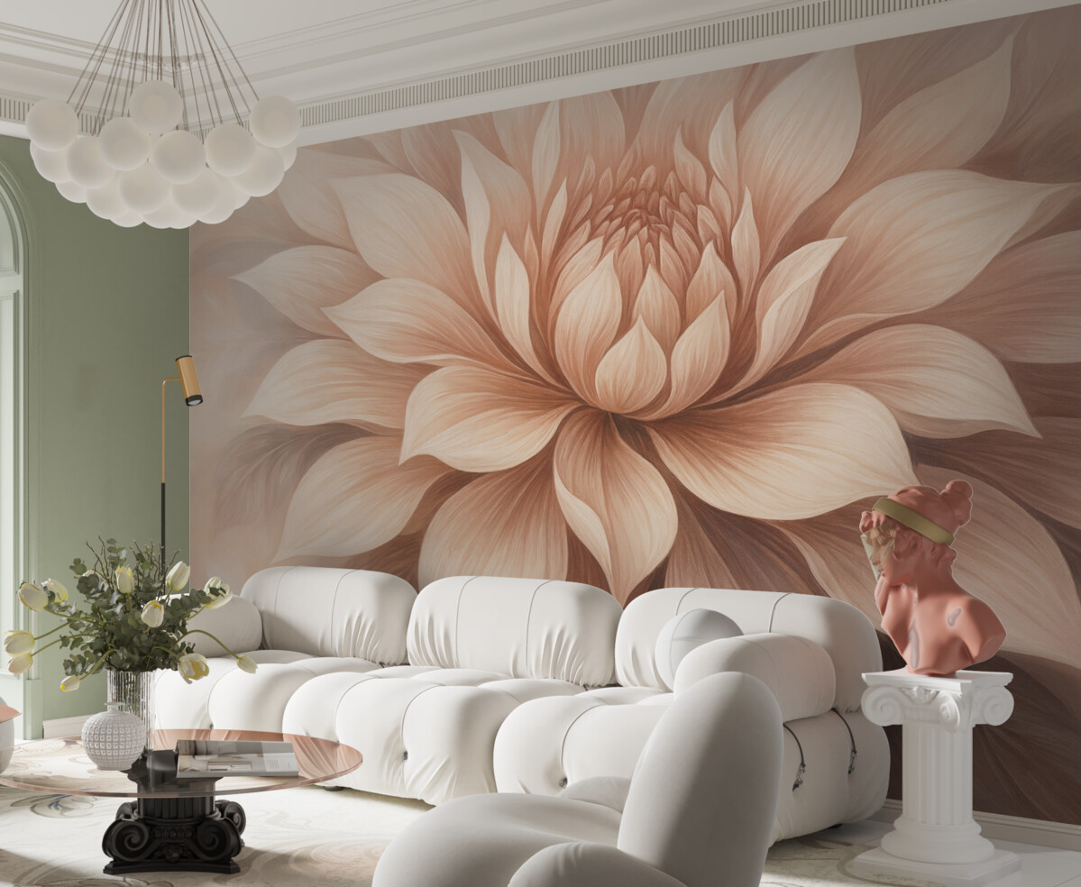 Fototapeta Stylowy różowy kwiat w delikatnej mgle.