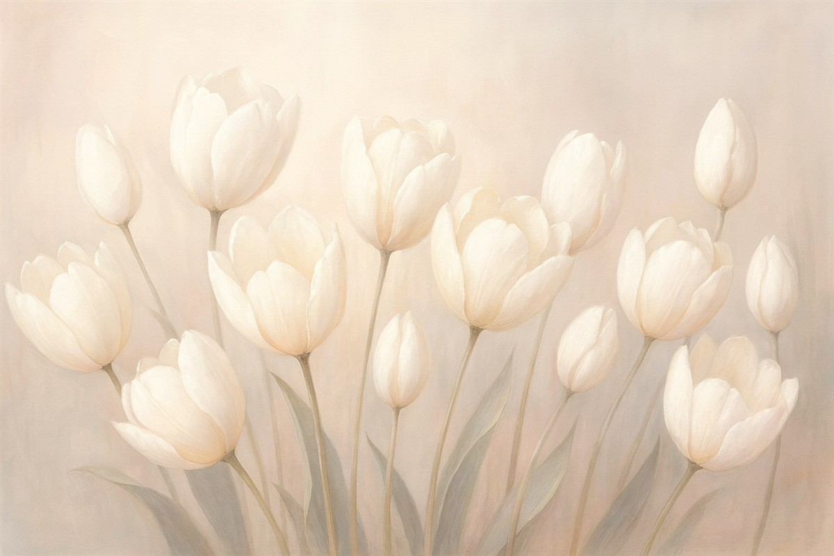 Fototapeta Białe tulipany.