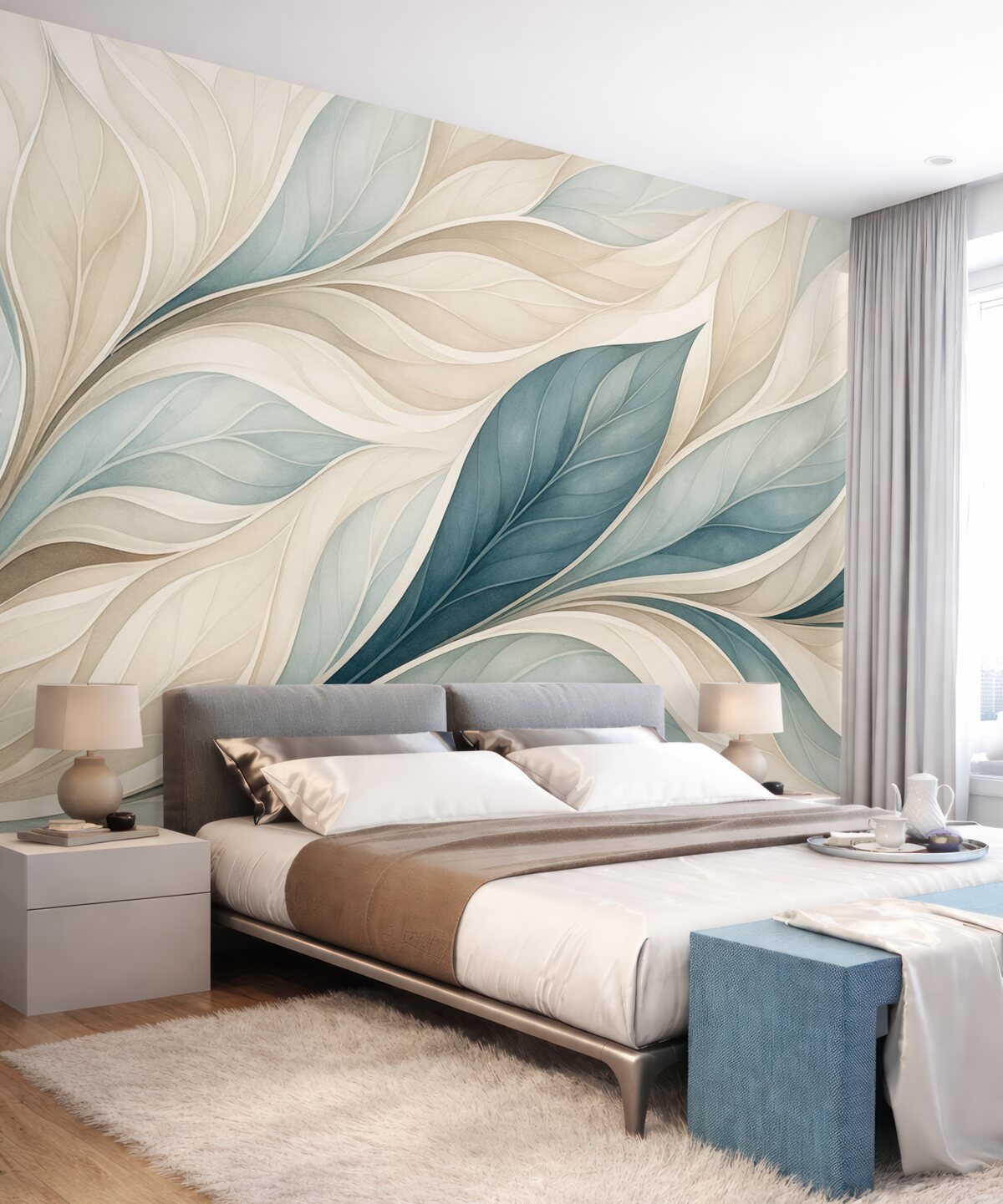 Fototapeta Abstrakcyjna cyfrowa grafika liści.