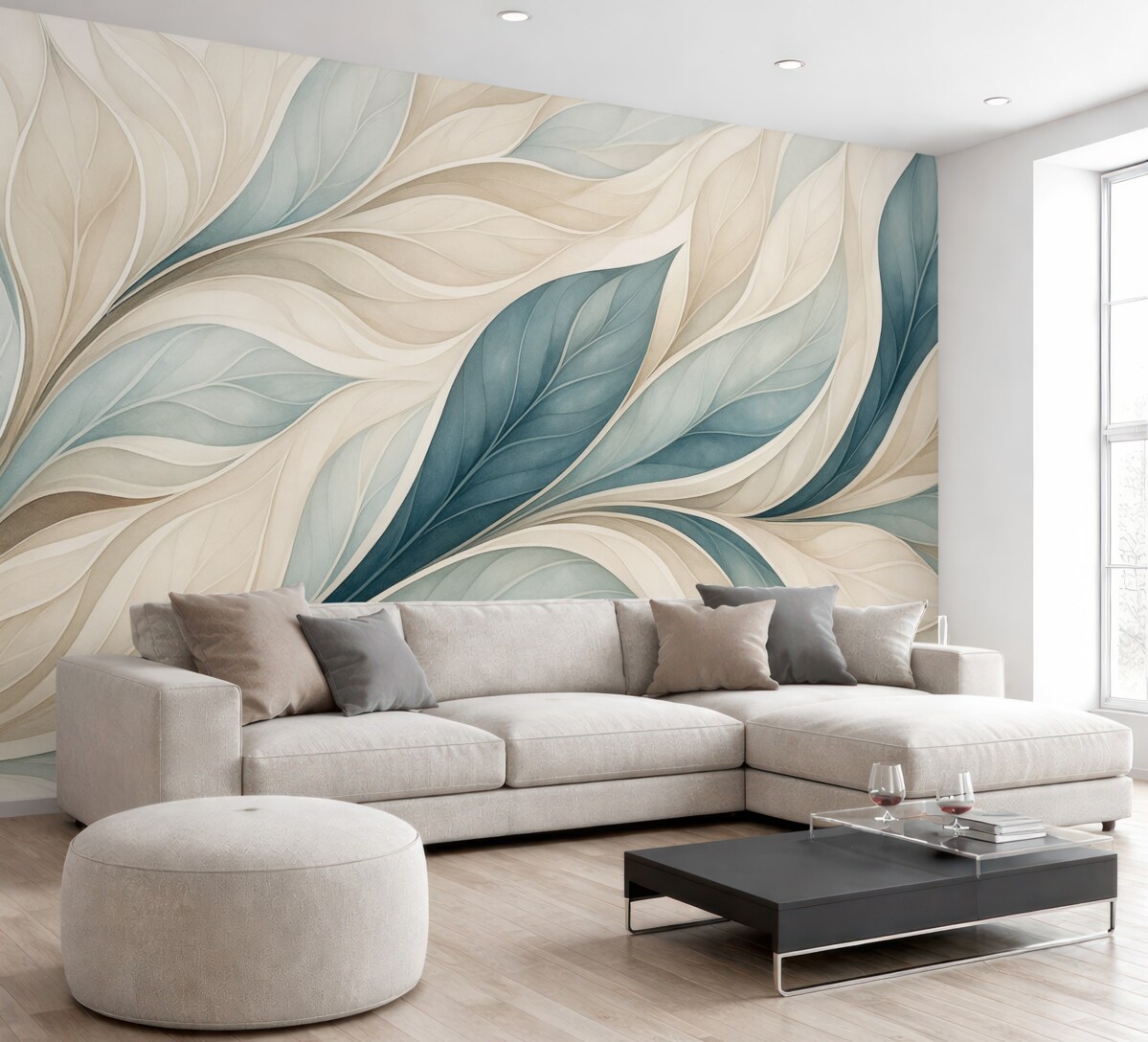 Fototapeta Abstrakcyjna cyfrowa grafika liści.