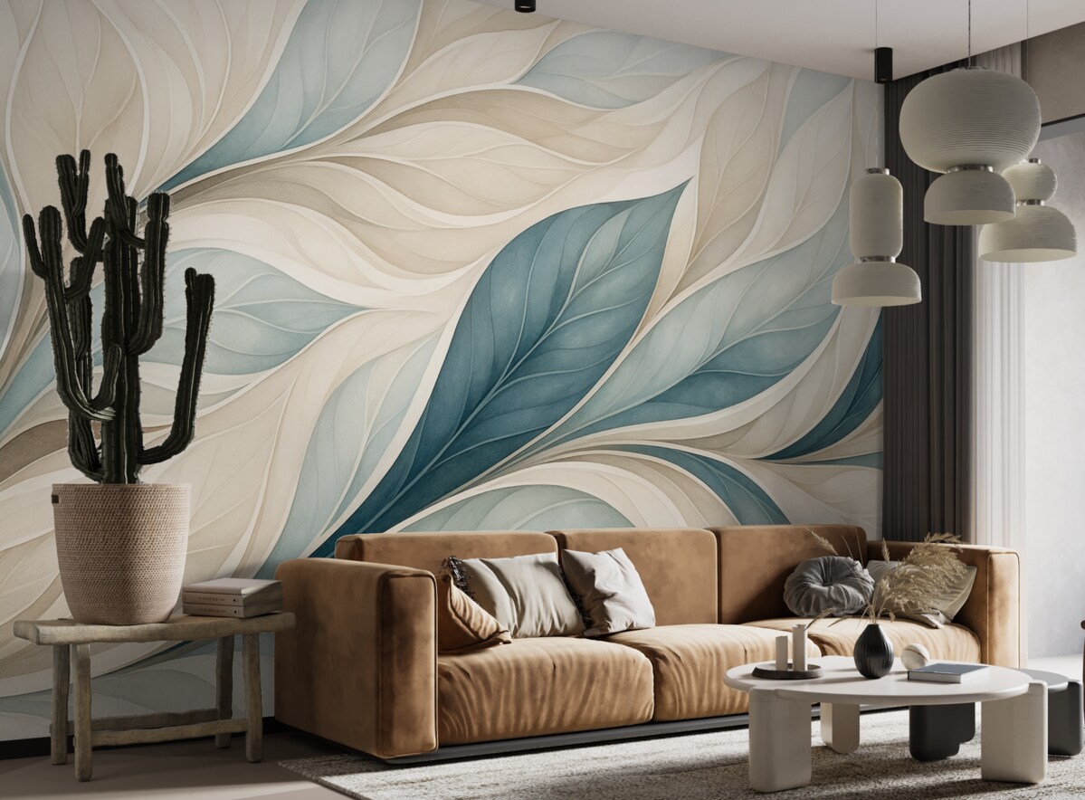 Fototapeta Abstrakcyjna cyfrowa grafika liści.