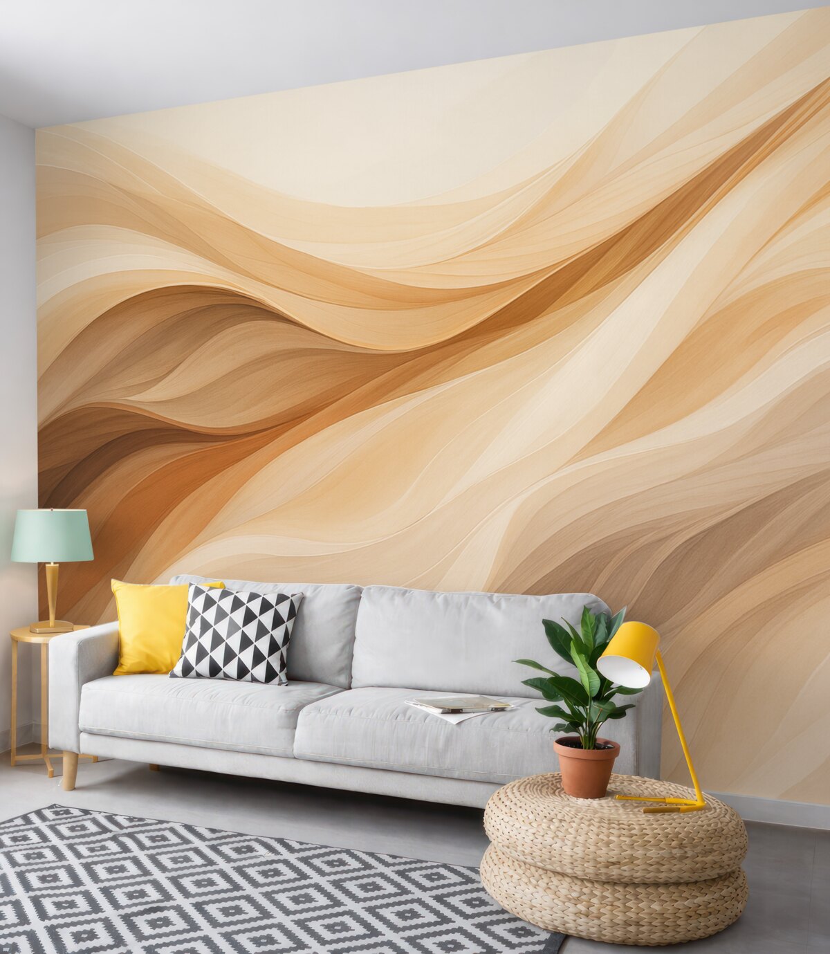 Fototapeta Abstrakcyjna grafika falujących form.