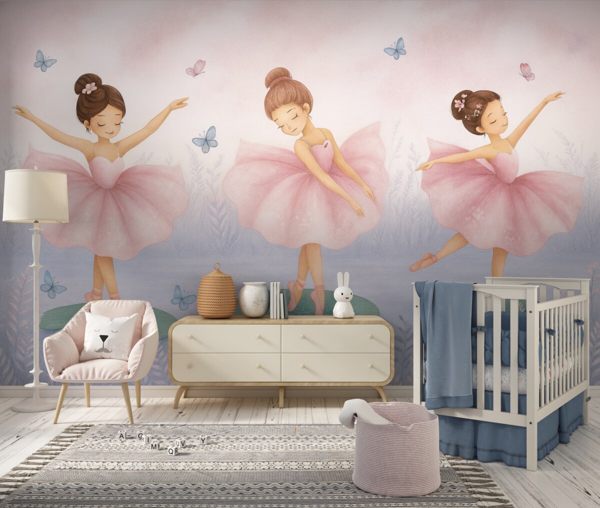 Fototapeta Pejzaż z tancerzami baletowymi.