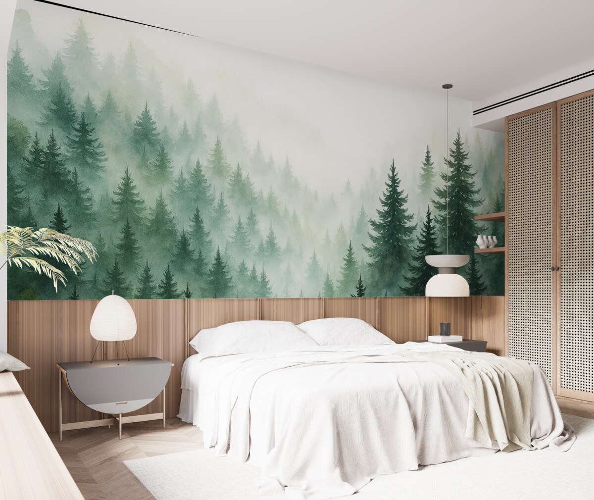 Fototapeta Akwarela naśladująca las.