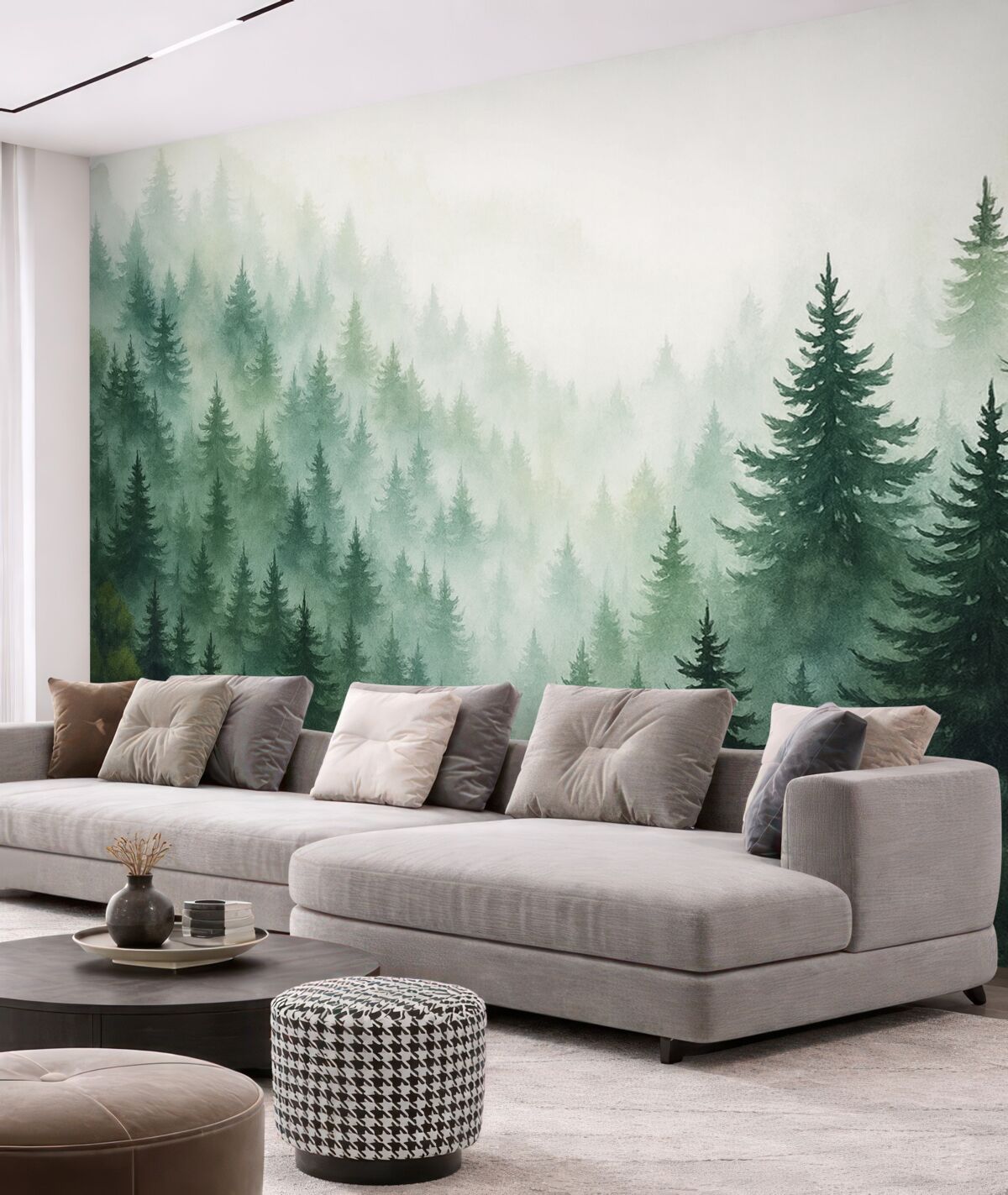 Fototapeta Akwarela naśladująca las.