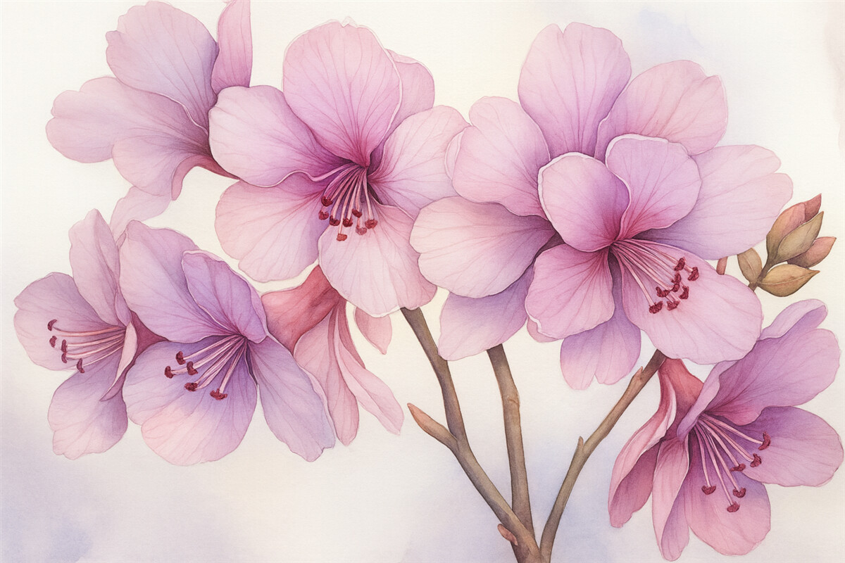 Fototapeta Subtelne kwiaty nawiązujące do akwareli.