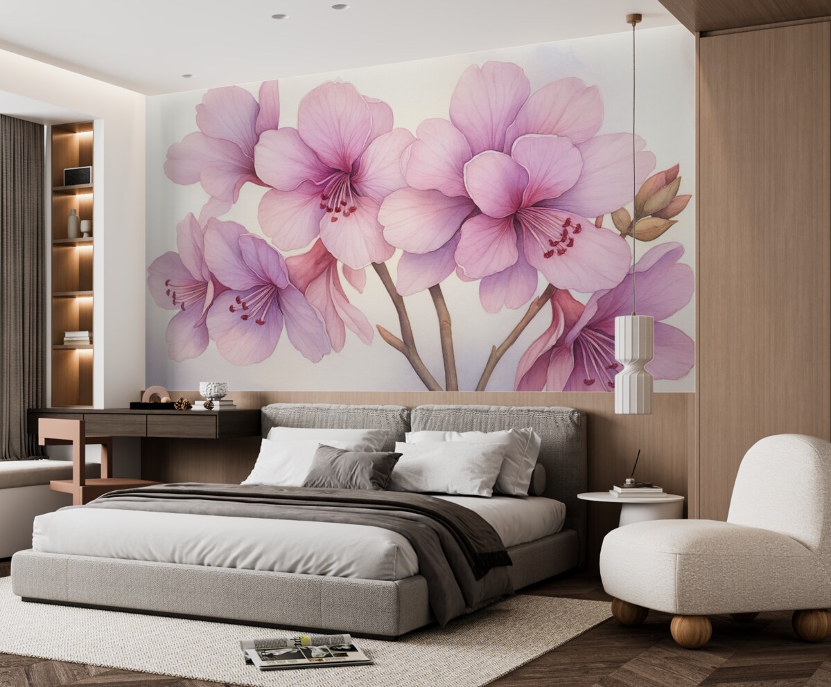 Fototapeta Subtelne kwiaty nawiązujące do akwareli.