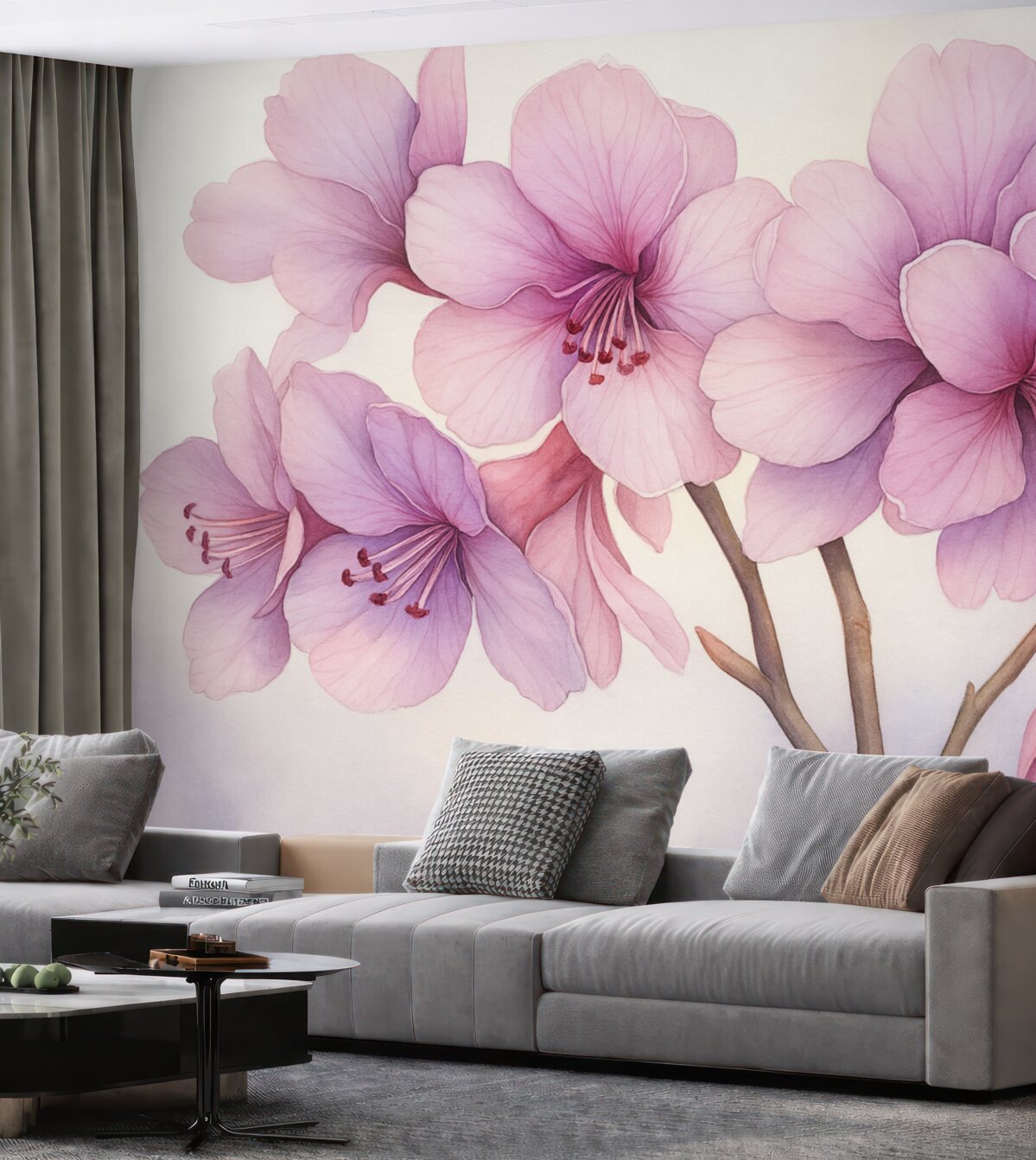 Fototapeta Subtelne kwiaty nawiązujące do akwareli.