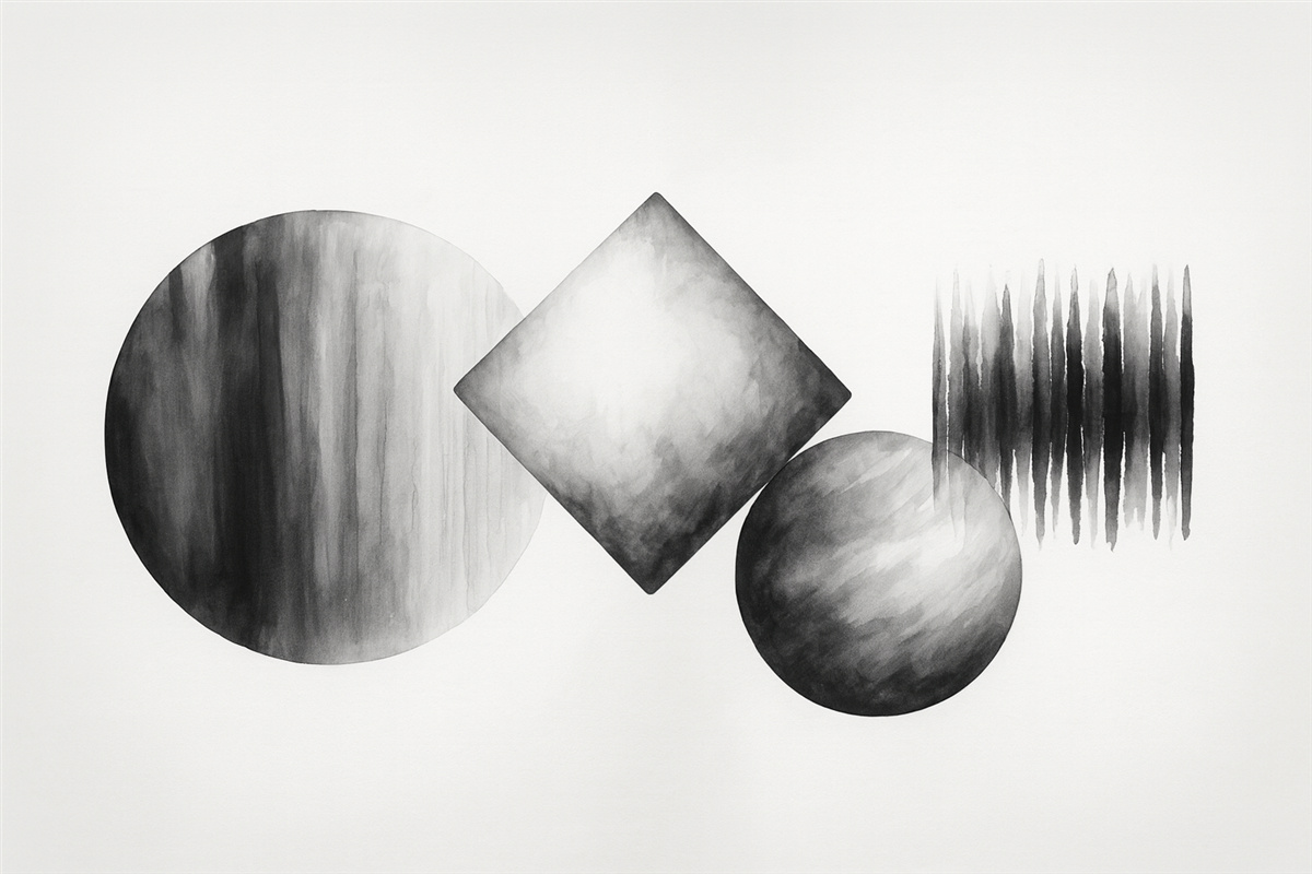 Fototapeta Geometryczne formy abstrakcyjna naśladownictwo akwareli.