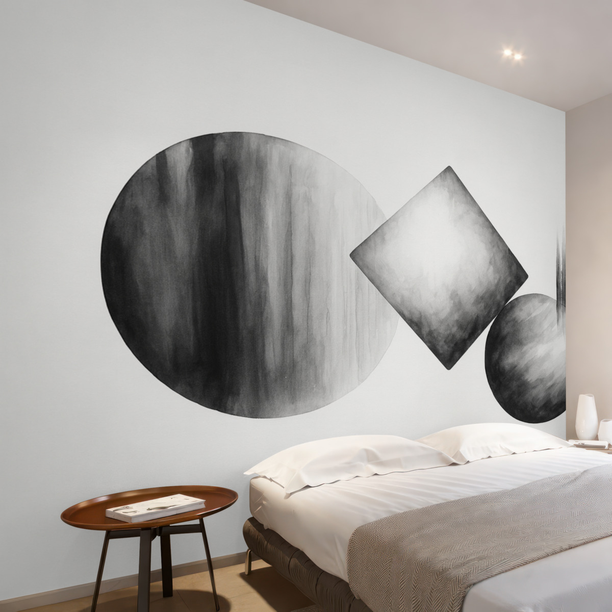 Fototapeta Geometryczne formy abstrakcyjna naśladownictwo akwareli.