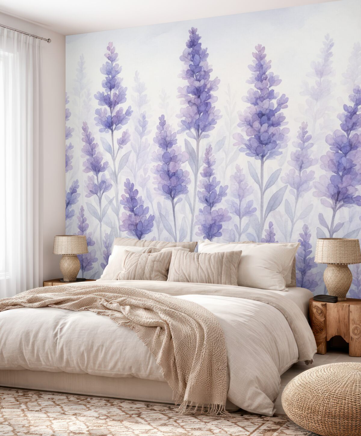 Fototapeta Akwarela naśladująca lawendę.