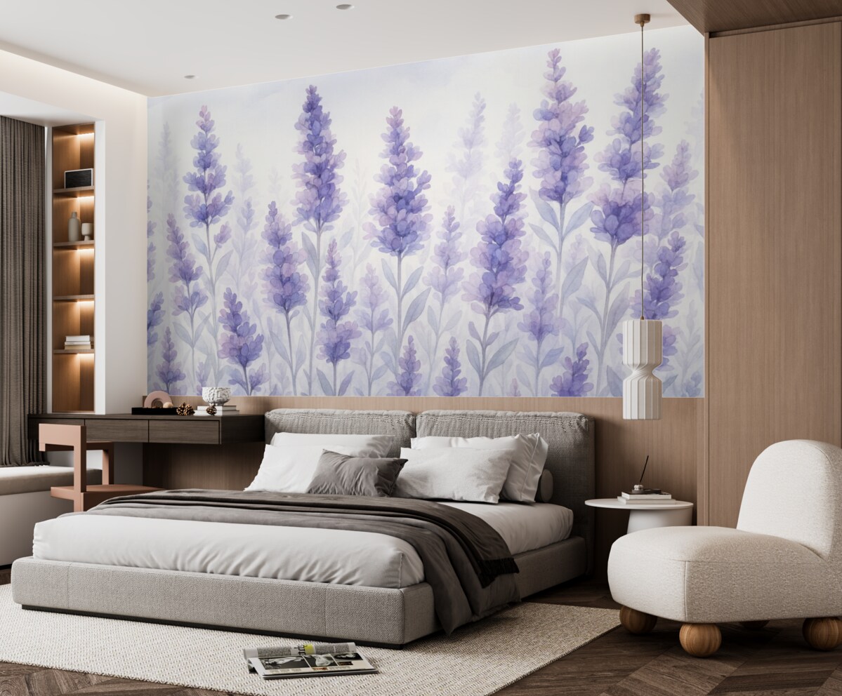 Fototapeta Akwarela naśladująca lawendę.