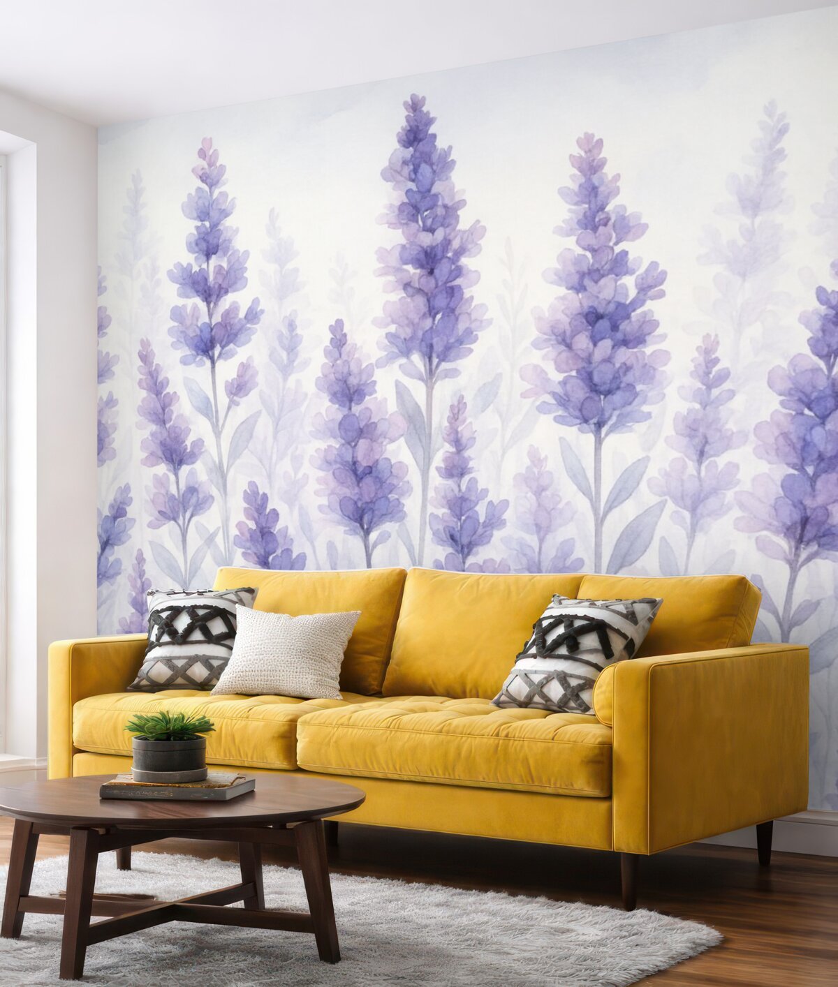 Fototapeta Akwarela naśladująca lawendę.