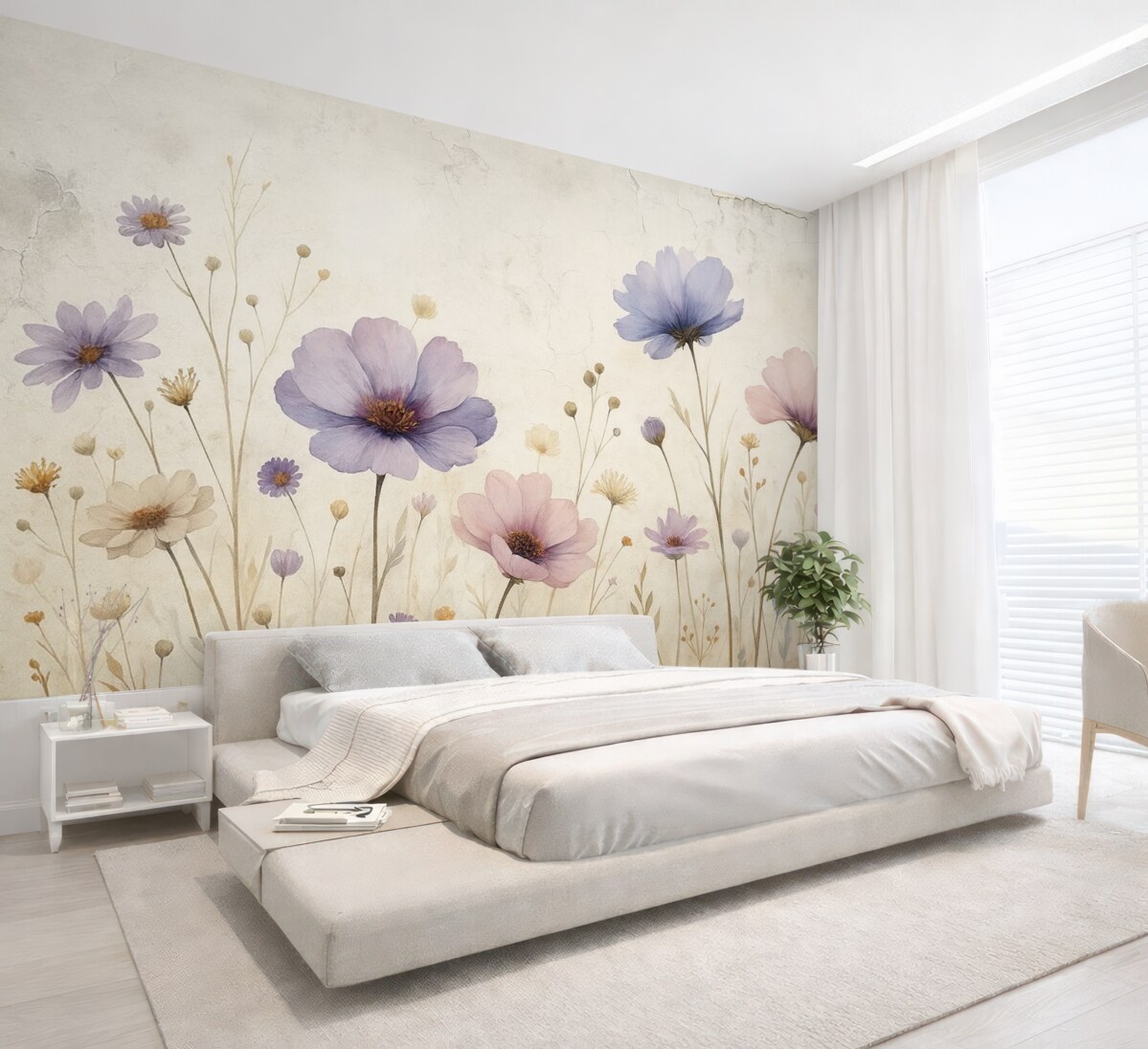 Fototapeta Kwiaty akwarelowe w stylu grunge.