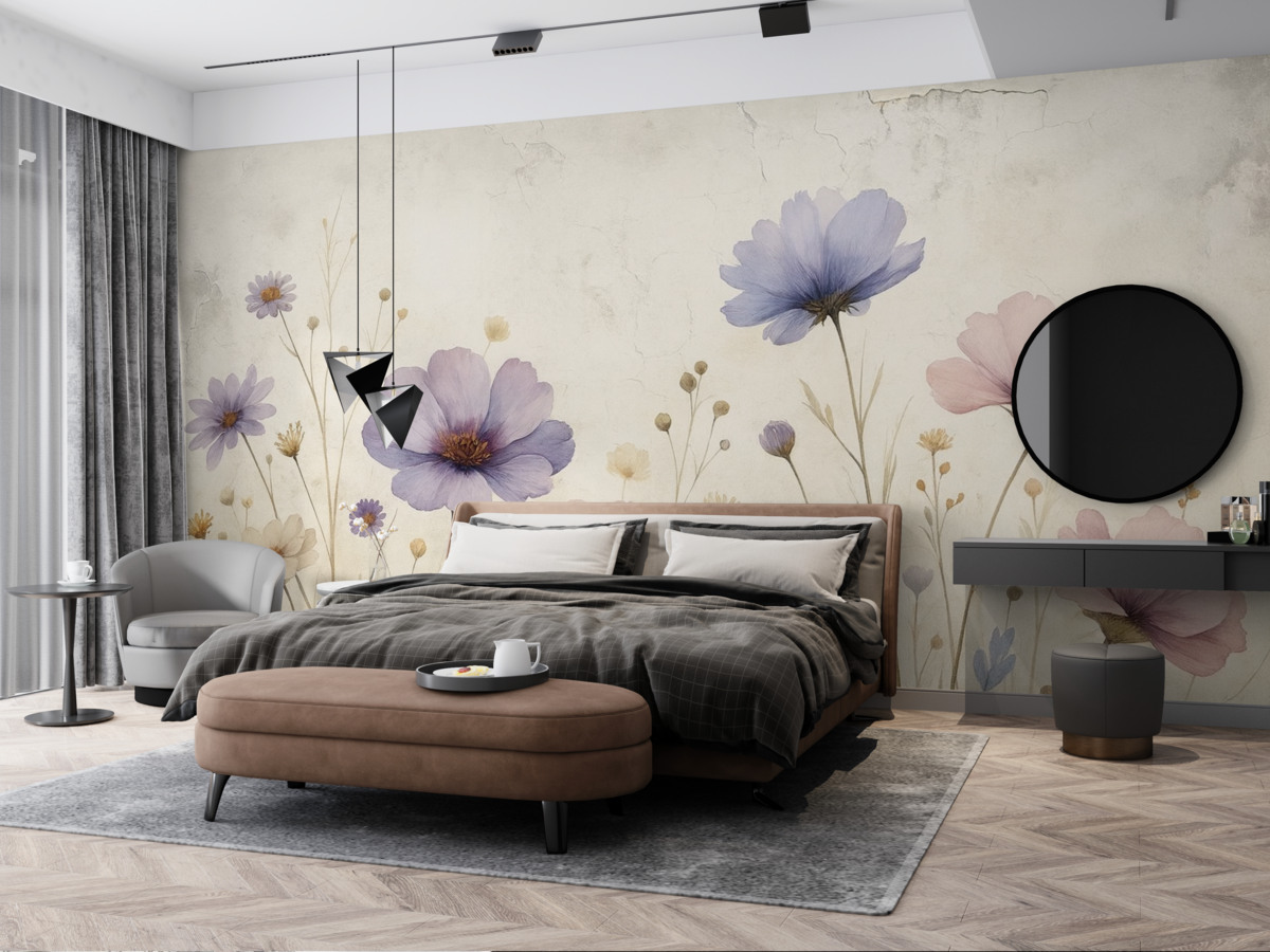 Fototapeta Kwiaty akwarelowe w stylu grunge.