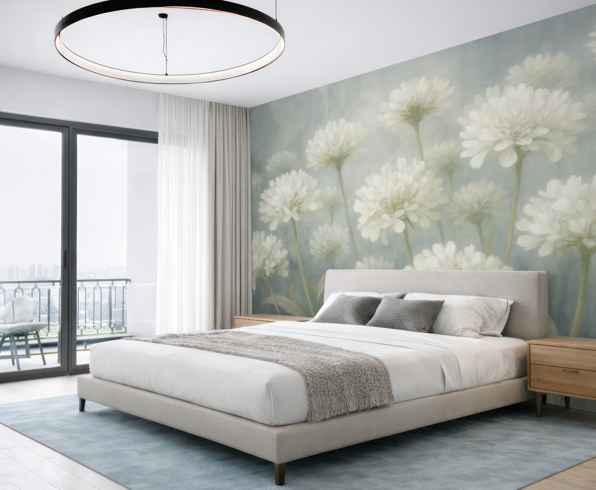 Fototapeta Białe kwiaty.