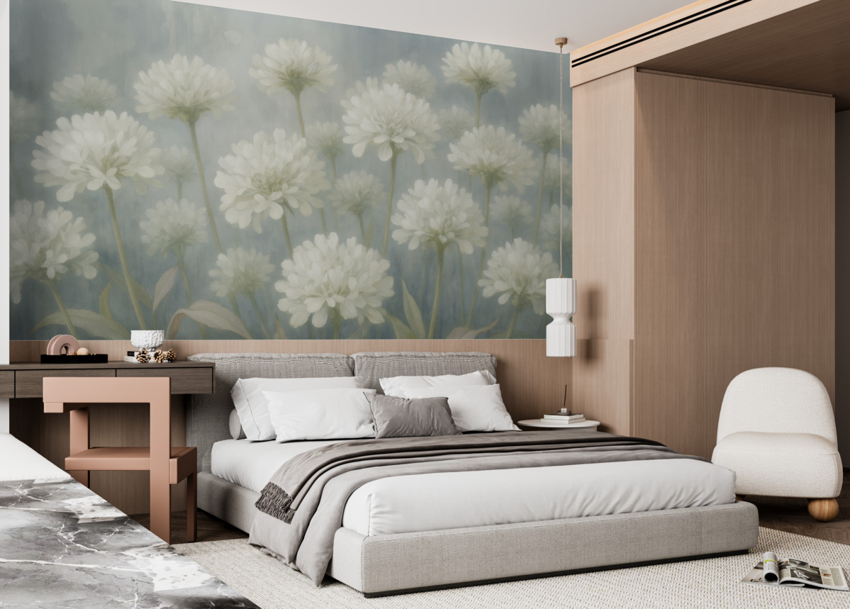 Fototapeta Białe kwiaty.