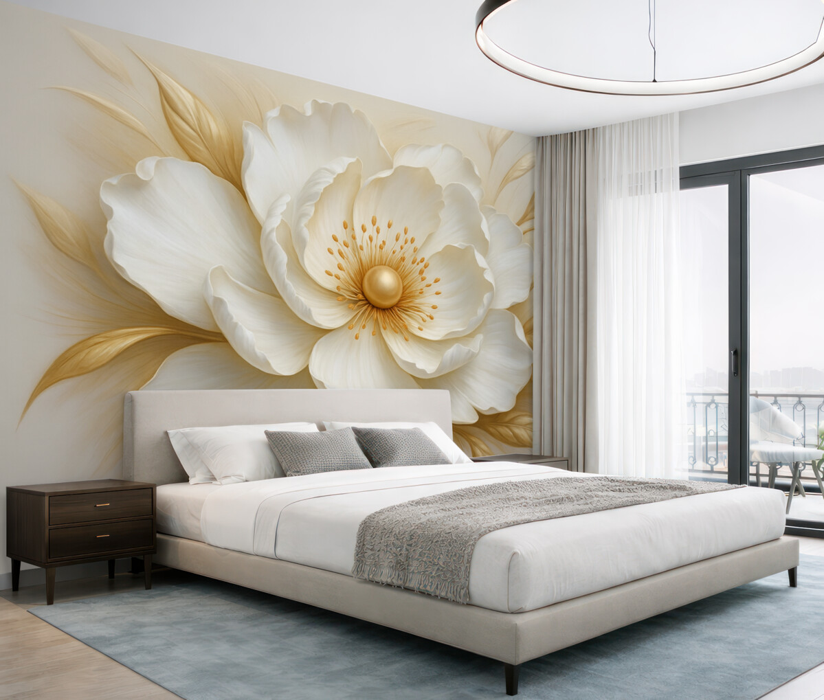 Fototapeta Subtelny kwiat w formie płaskorzeźby.