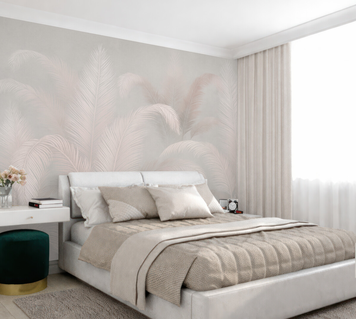 Fototapeta Łagodne liście tropikalnej palmy.