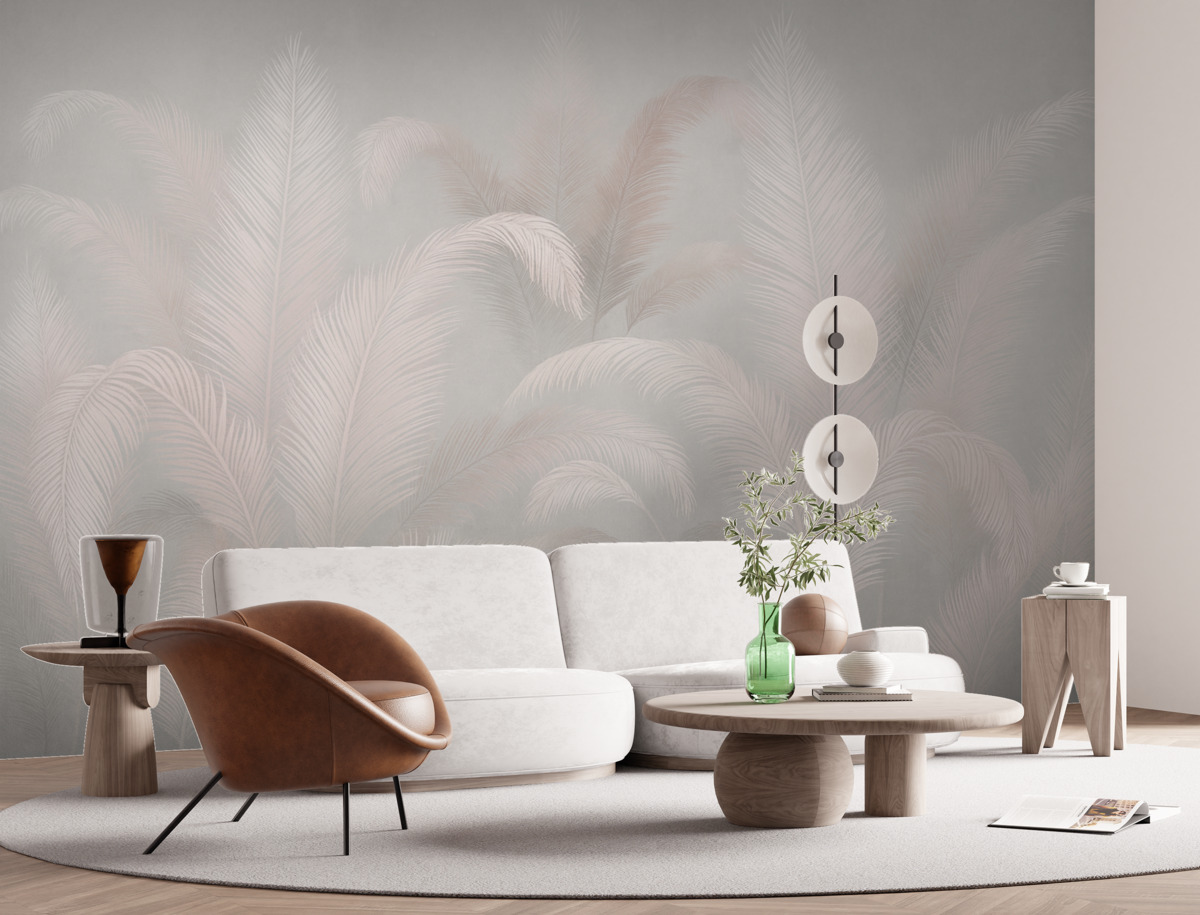 Fototapeta Łagodne liście tropikalnej palmy.