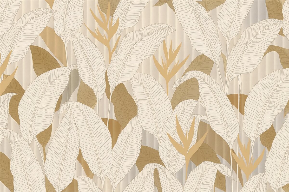 Fototapeta Obszerne, szerokie liście w barwnych tonacjach.