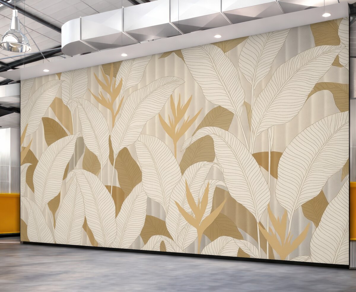 Fototapeta Obszerne, szerokie liście w barwnych tonacjach.