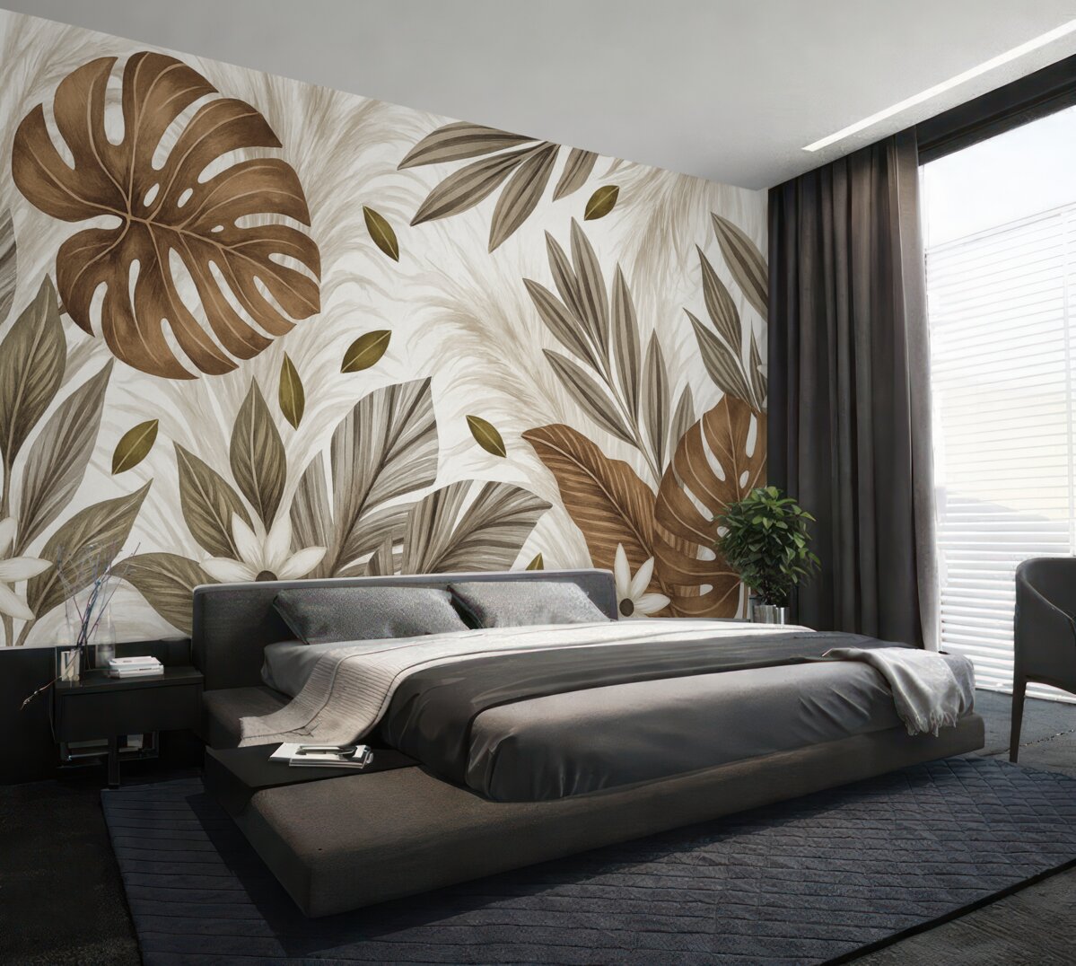 Fototapeta Roślinność tropikalna w naturalnych tonach.