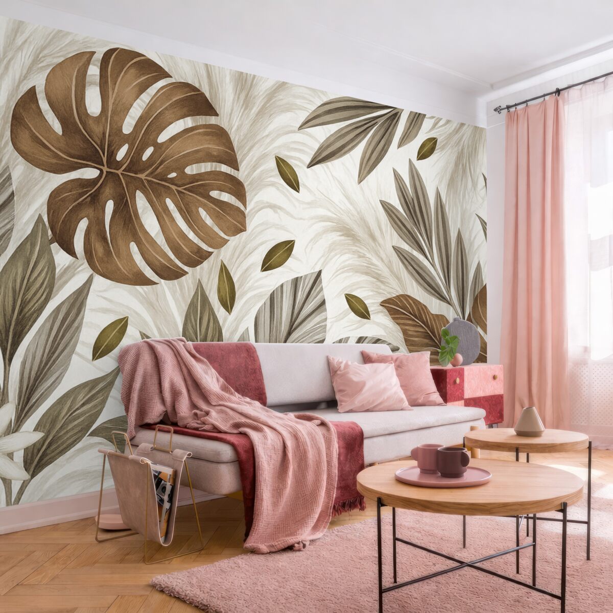 Fototapeta Roślinność tropikalna w naturalnych tonach.