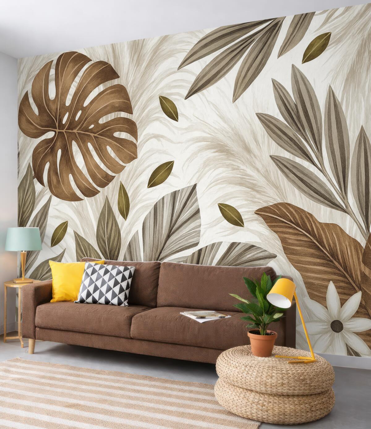 Fototapeta Roślinność tropikalna w naturalnych tonach.