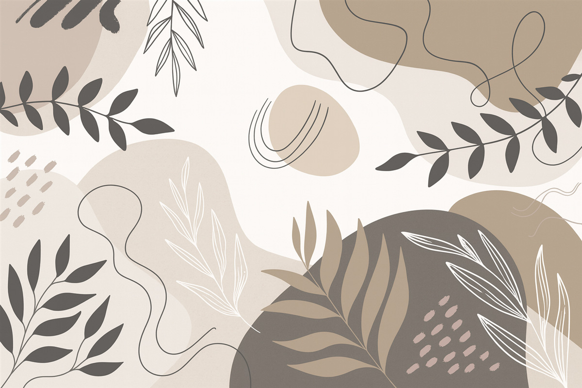 Fototapeta Motywy roślinne w stylu abstrakcyjnym.