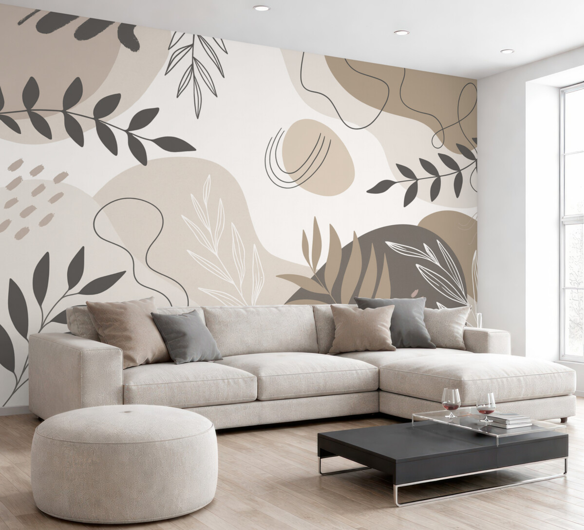 Fototapeta Motywy roślinne w stylu abstrakcyjnym.