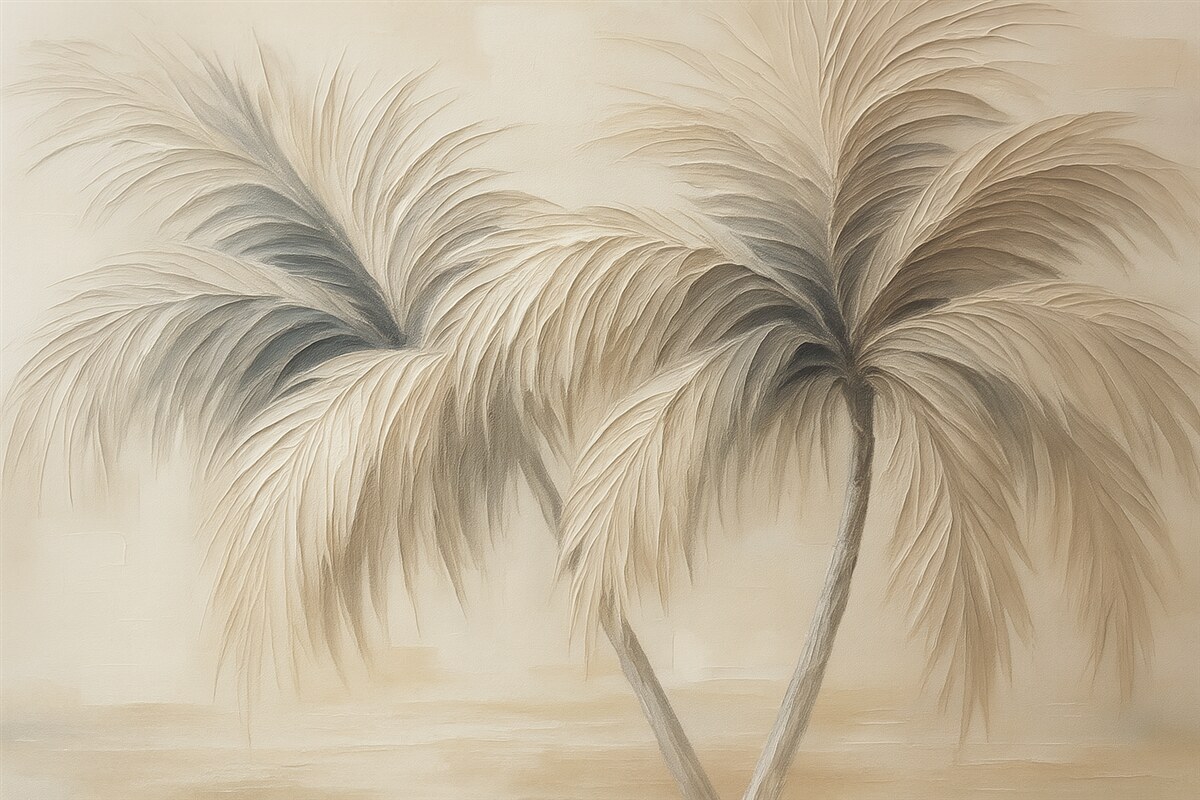 Fototapeta Abstrakcyjne palmy naśladujące ruchy pędzla.