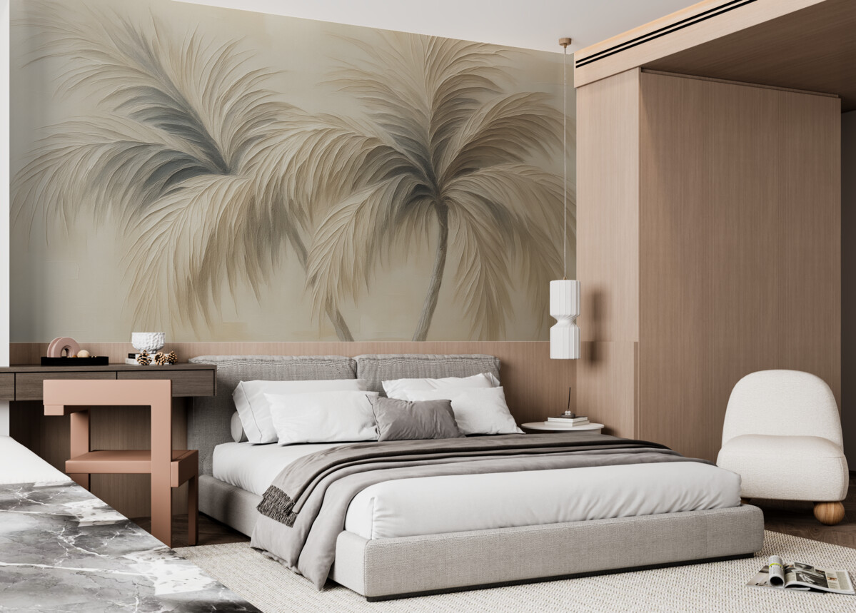 Fototapeta Abstrakcyjne palmy naśladujące ruchy pędzla.