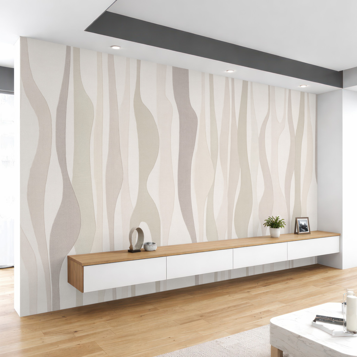 Fototapeta nowoczesne abstrakcyjne formy w ciepłych tonacjach beżu