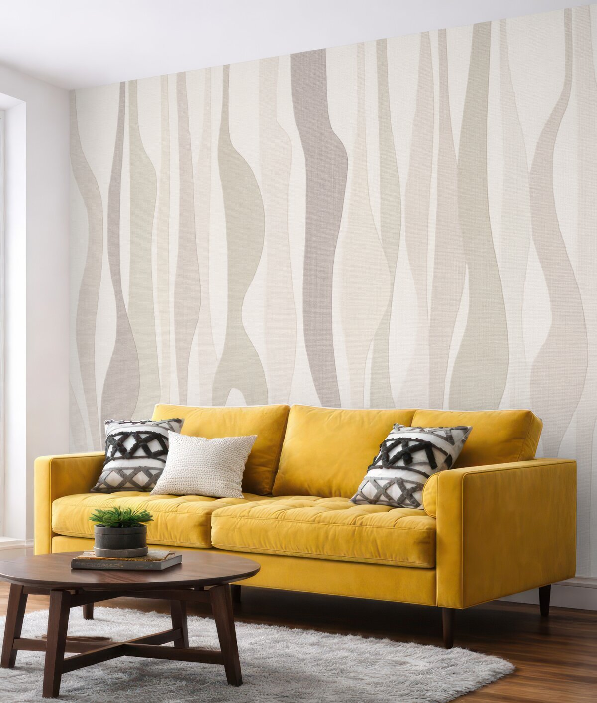 Fototapeta nowoczesne abstrakcyjne formy w ciepłych tonacjach beżu