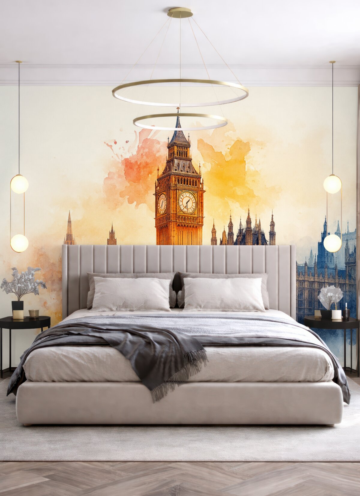 Fototapeta Akwarelowy obrazek Big Bena na jasnym tle.