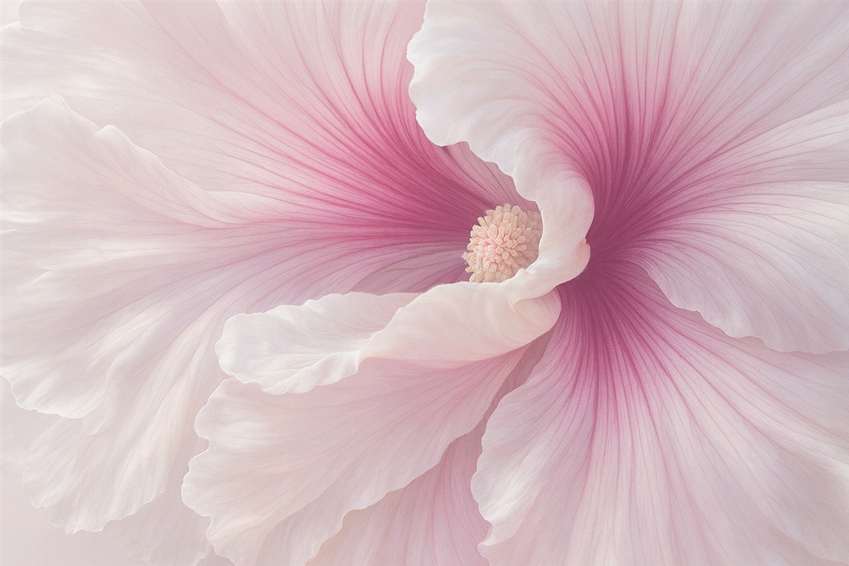 Fototapeta Kwiat biały i różowy z bliska.