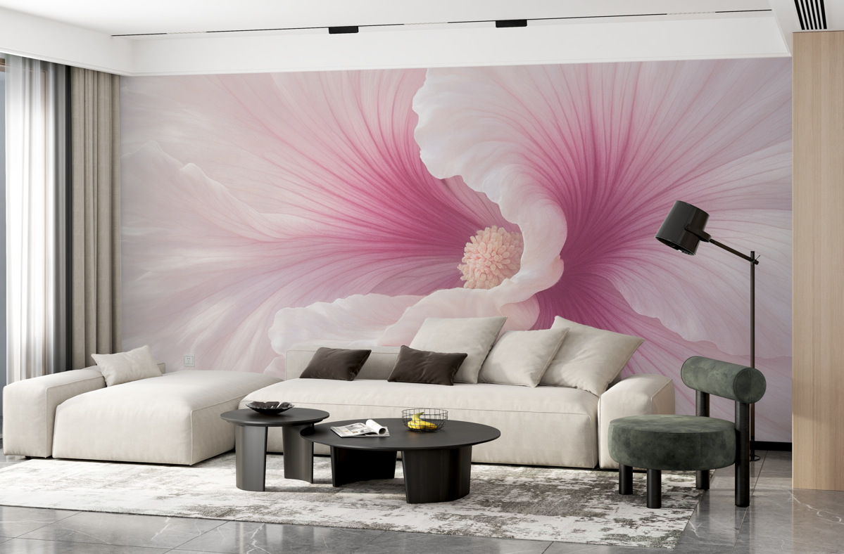 Fototapeta Kwiat biały i różowy z bliska.