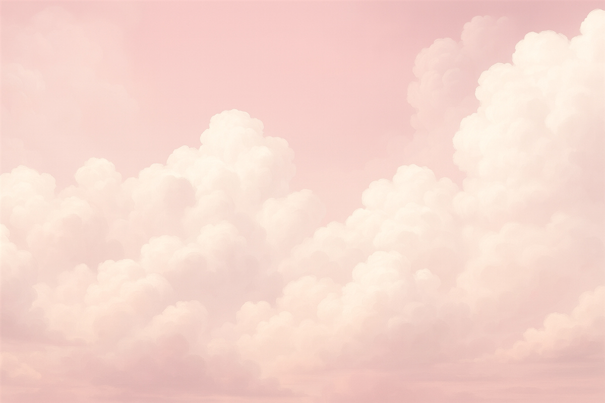 Fototapeta Różowa przestrzeń nieba oraz chmury.