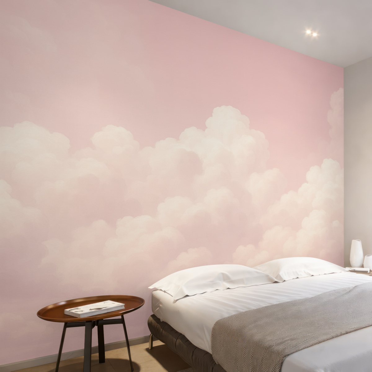 Fototapeta Różowa przestrzeń nieba oraz chmury.