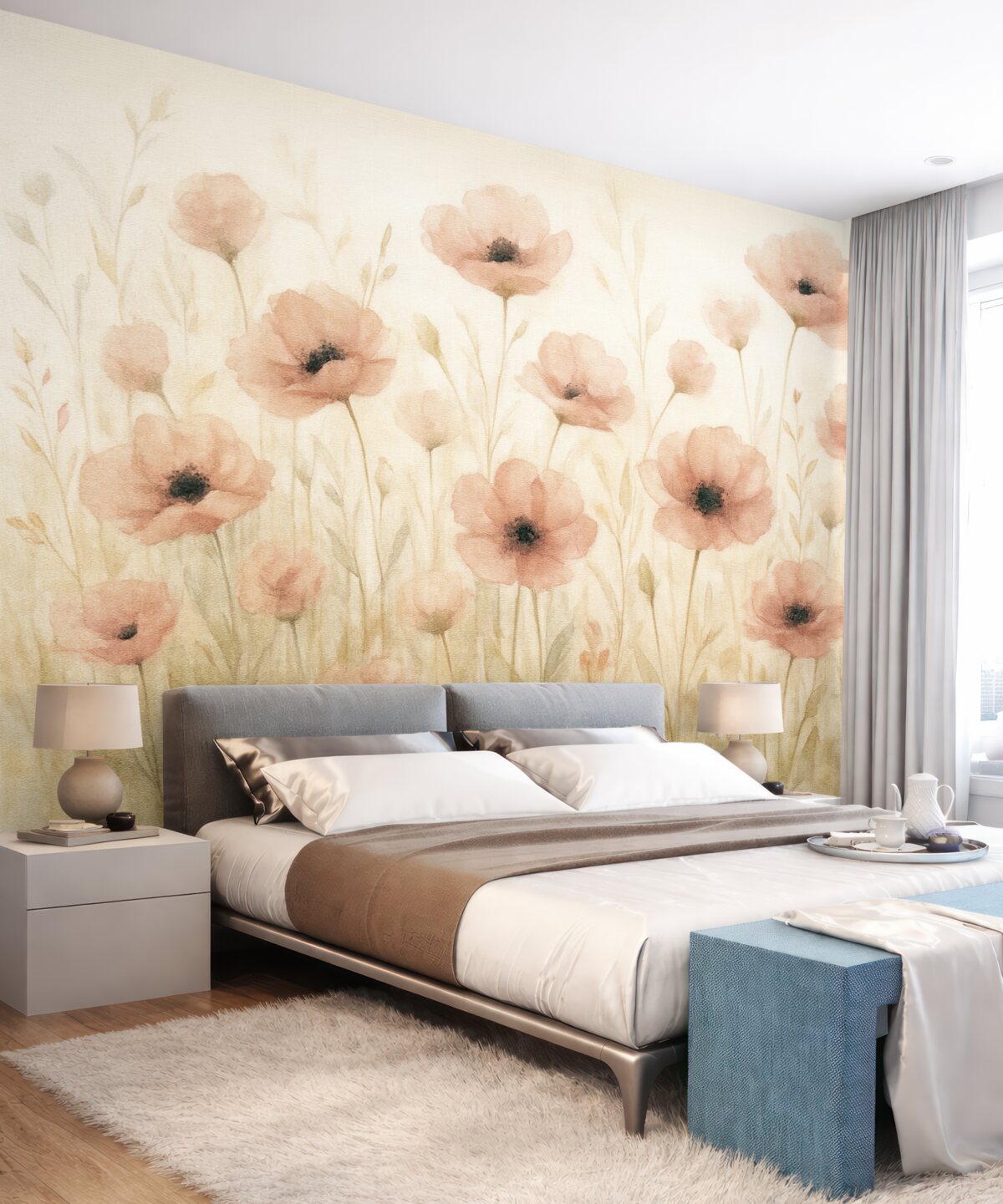 Fototapeta Małe różowe kwiatuszki.