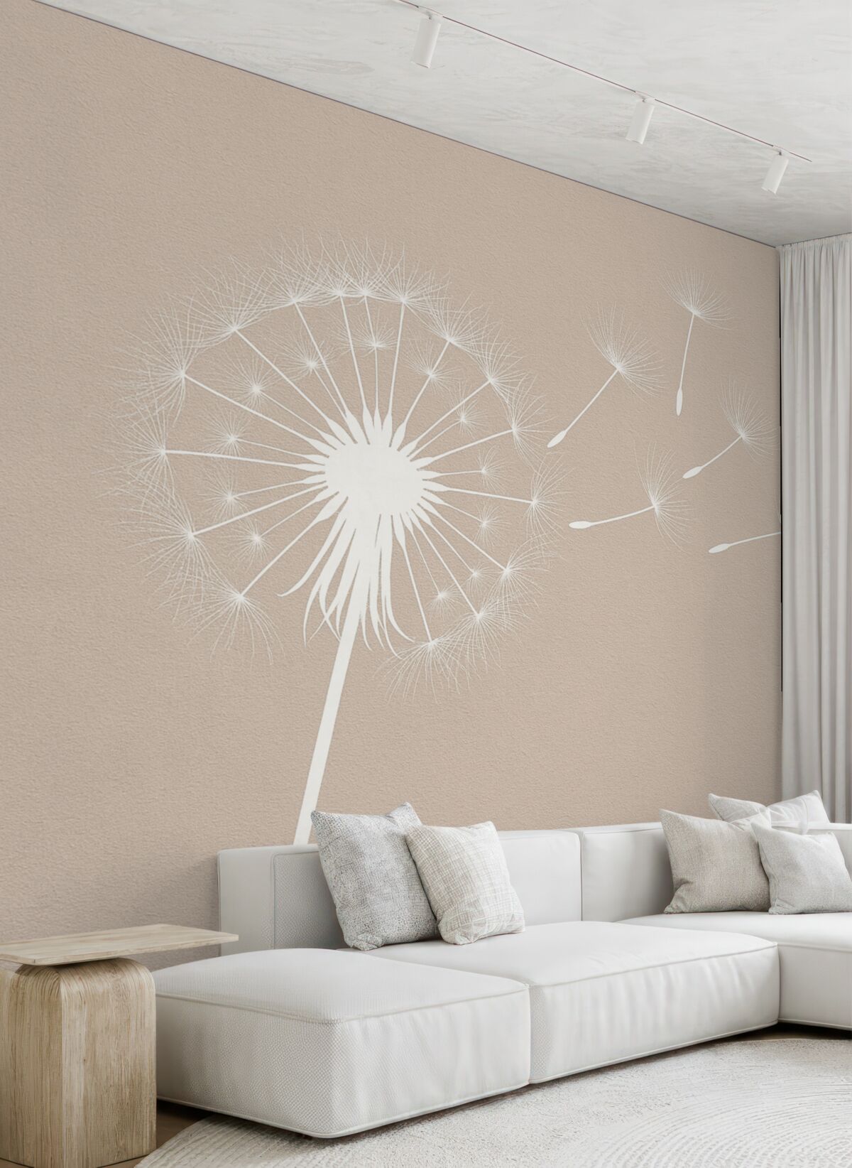 Fototapeta Mniszek lekarski na wzorzystym tle.